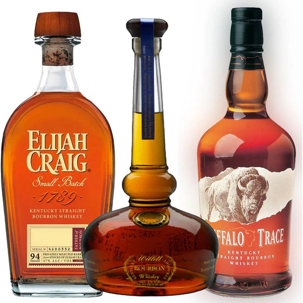 Elijah Craig Small Batch, Willett Pot Still, & Buffalo Trace Bourbon Value Bundle