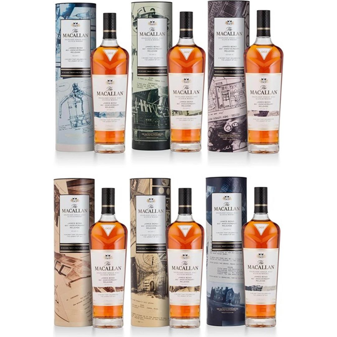 The Macallan James Bond 60th Anniversary Full Set of 6 700 mL