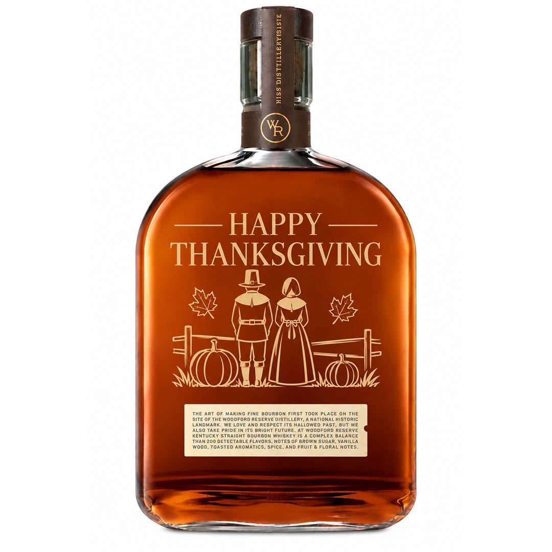 Engraved Woodford Reserve Thanksgiving Whiskey 750 mL