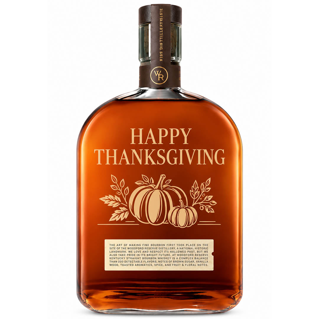 Engraved Woodford Reserve Thanksgiving Whiskey 750 mL