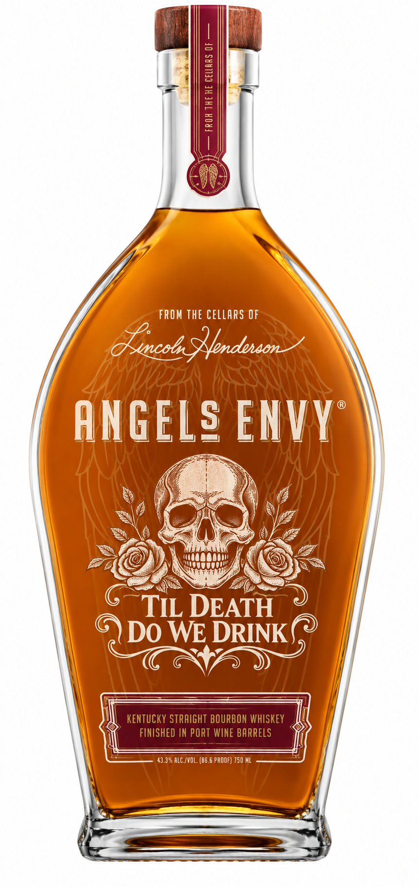 Engraved Halloween Angel's Envy Bourbon Whiskey 750 mL