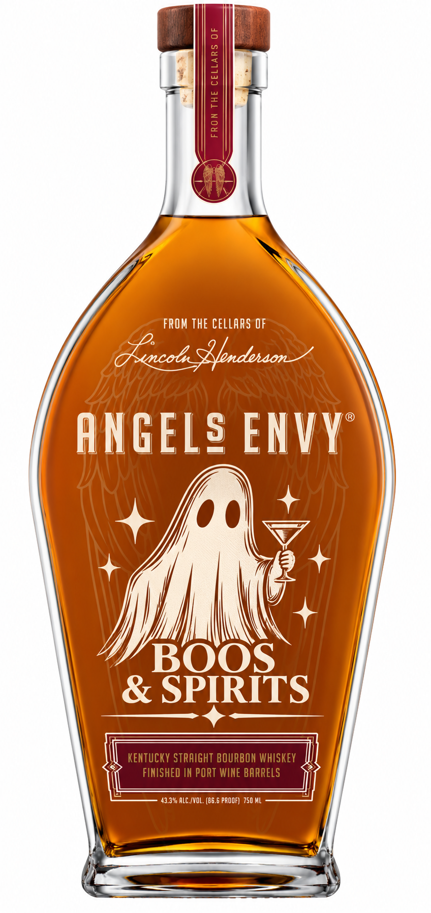 Engraved Halloween Angel's Envy Bourbon Whiskey 750 mL