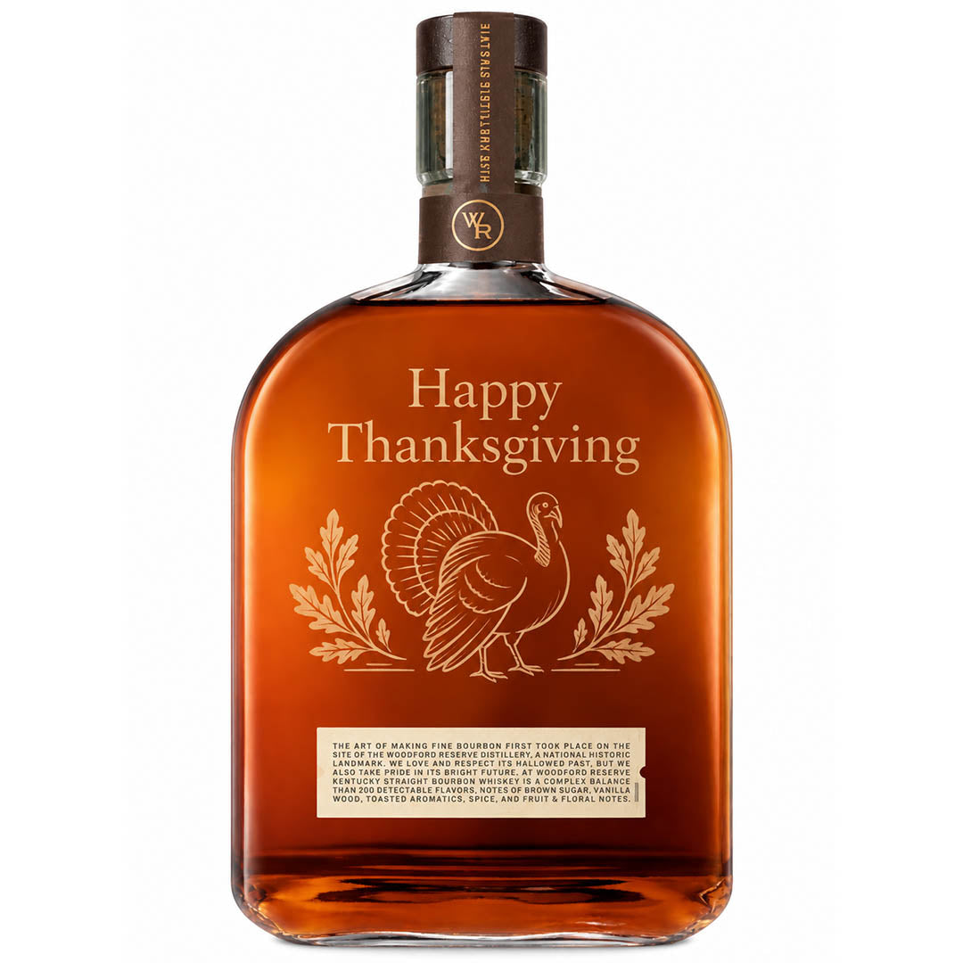 Engraved Woodford Reserve Thanksgiving Whiskey 750 mL