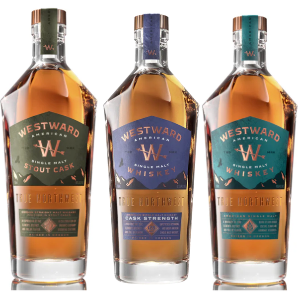 Westward Single Malt Stout Cask, Cask Strength, & Single Malt Whiskey 750mL