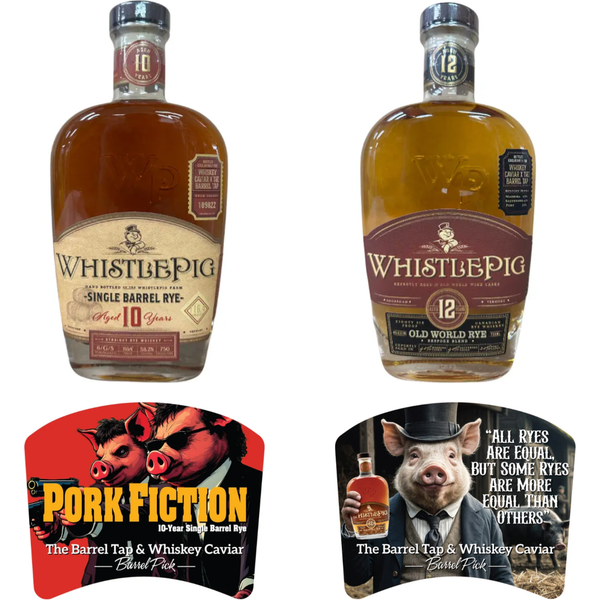 WhistlePig 10 Year Old "Pork Fiction" And WhistlePig 12 Year Old "All Ryes Are Equal But Some Ryes Are More Equal Than Others" Single Barrel World Rye Whiskey Bundle 750mL