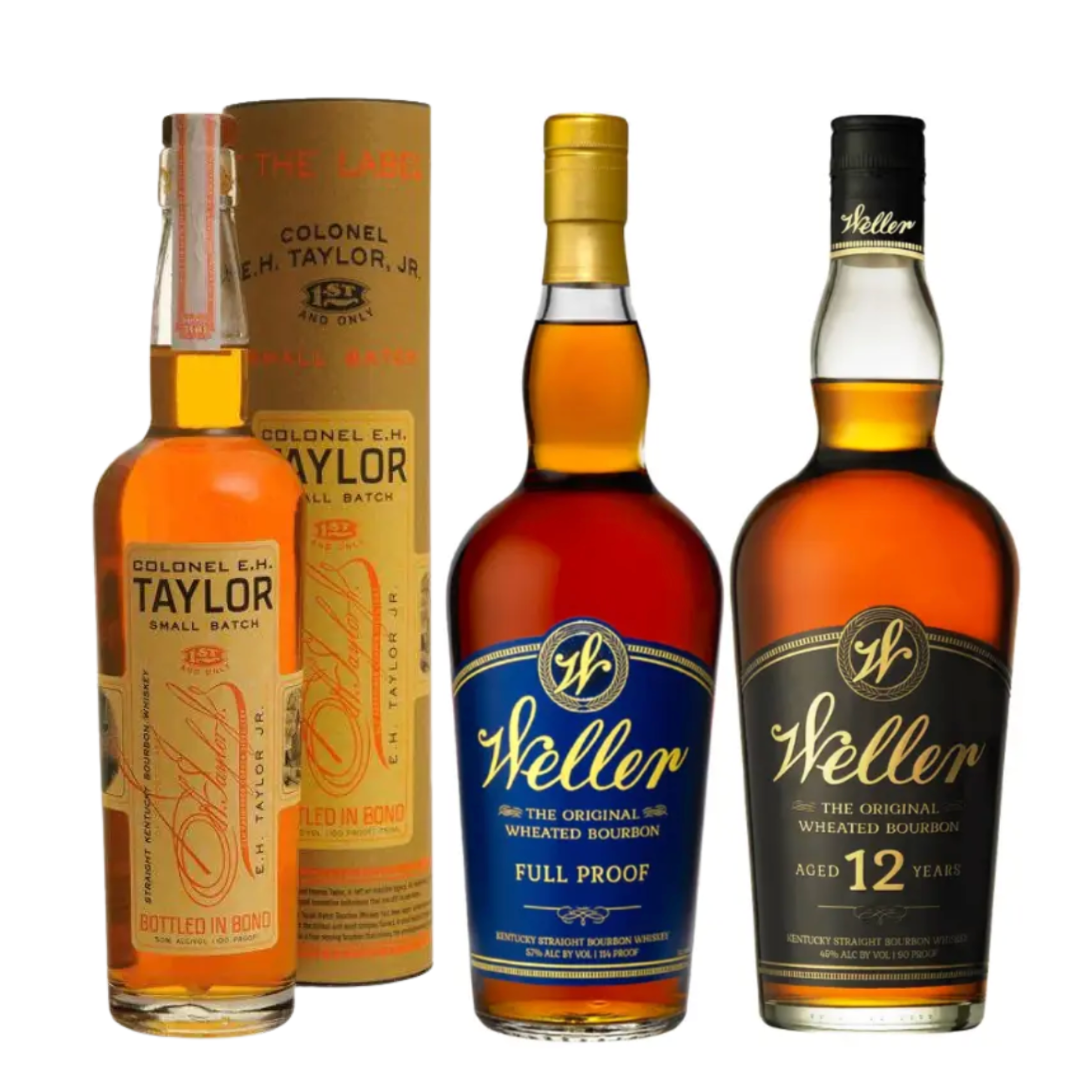 E.H. Taylor Small Batch, Weller Full Proof, & Weller 12 Year Value Bundle 750mL