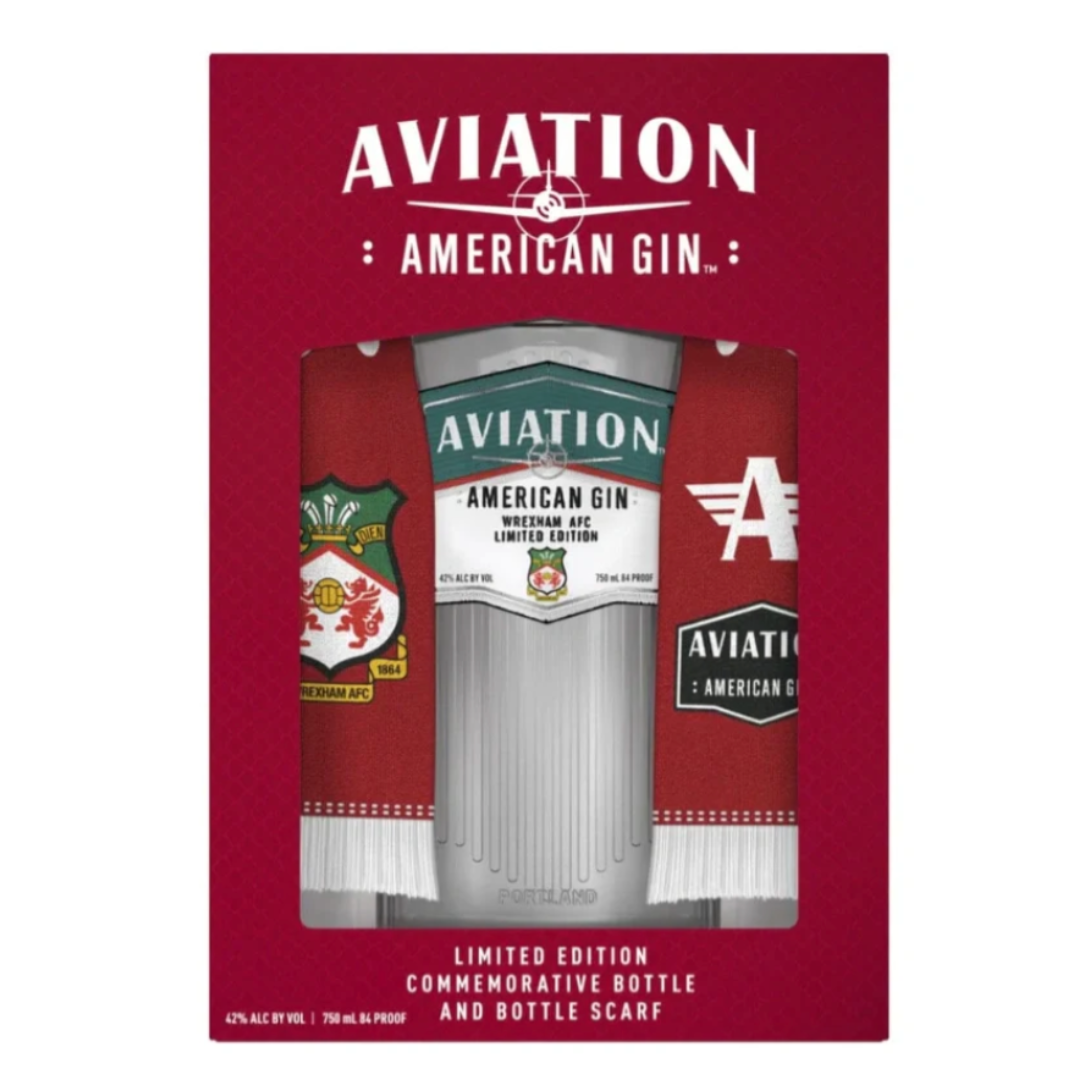 Aviation Gin Wrexham AFC Scarf Gift Set 750mL