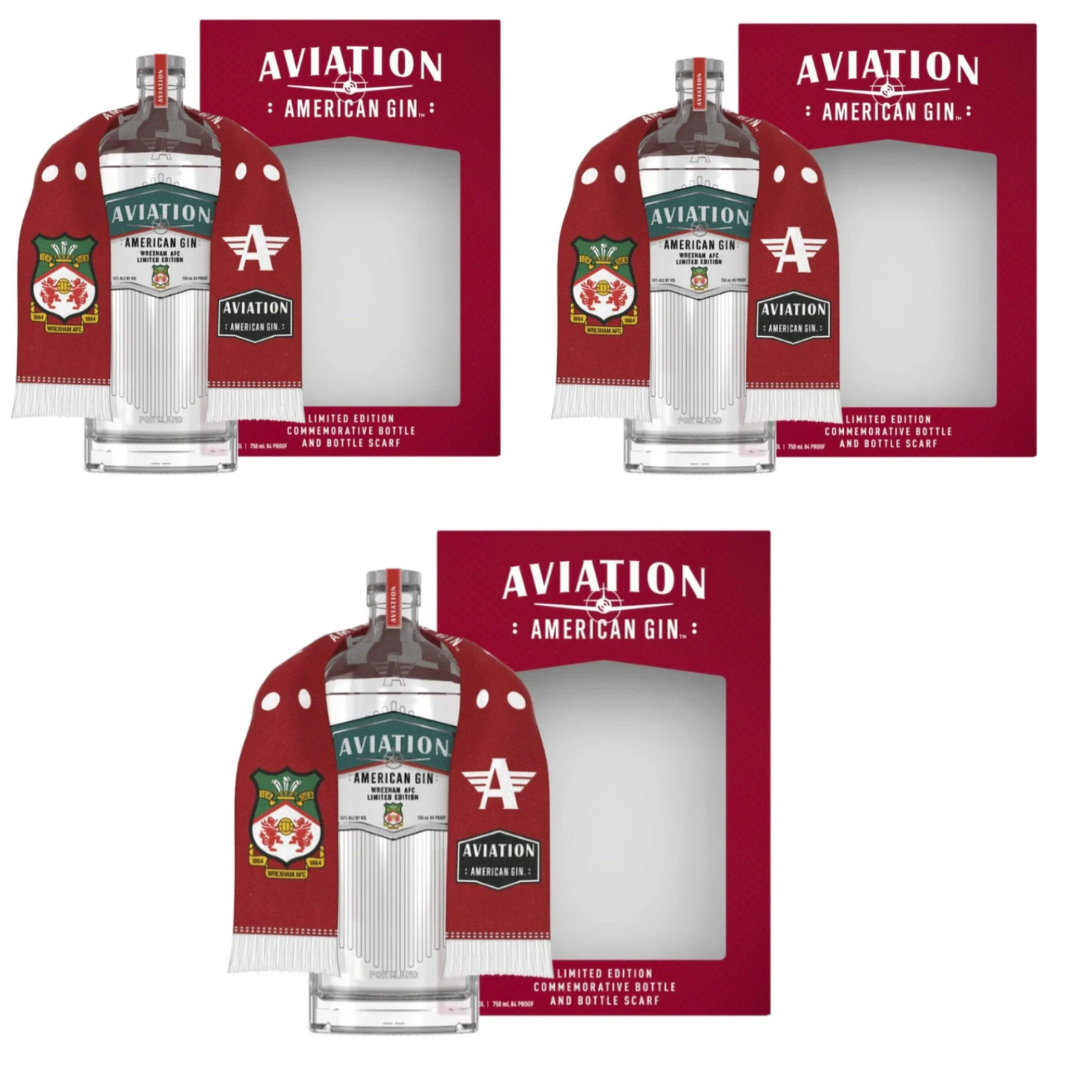 Aviation Gin Wrexham AFC Scarf Gift Set 750mL
