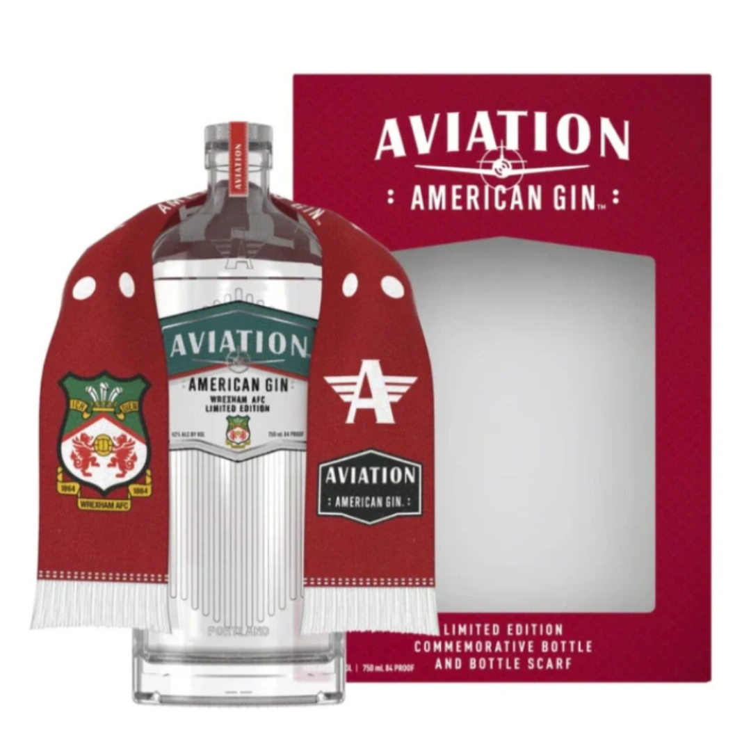 Aviation Gin Wrexham AFC Scarf Gift Set 750mL