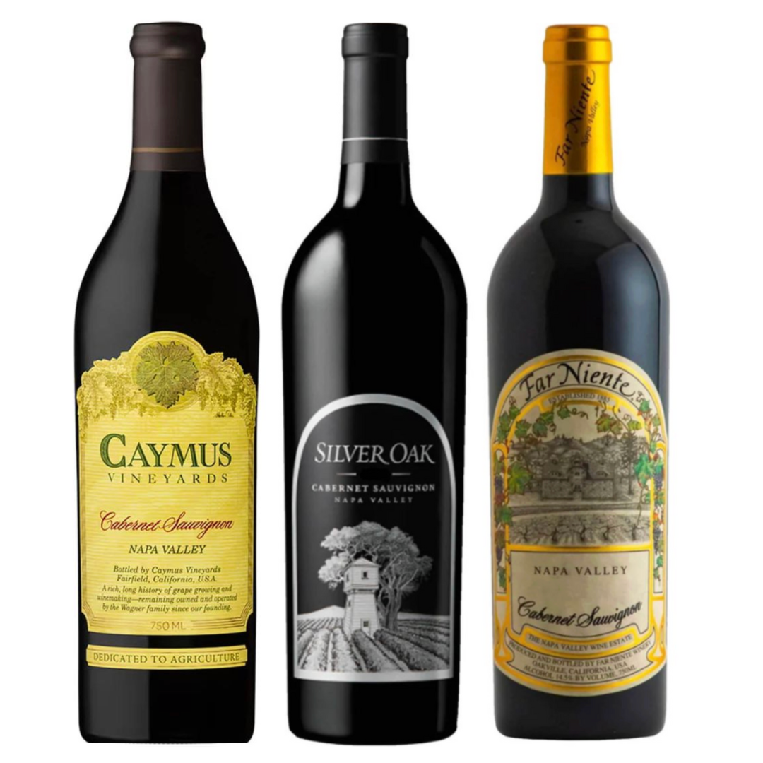 Caymus, Silver Oak, & Far Niente Napa Value Bundle 750 mL
