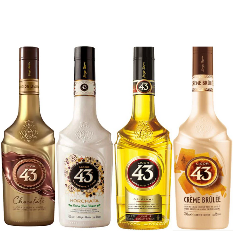 Licor 43 Original, Chocolate, Horchata, and Creme Brulee Bundle