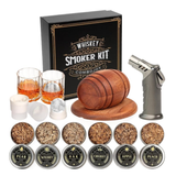 Whiskey Smoker Kit & Torch, 6 Wood Chips, 2 Glasses, 2 Ice Ball Molds (NO Butane)