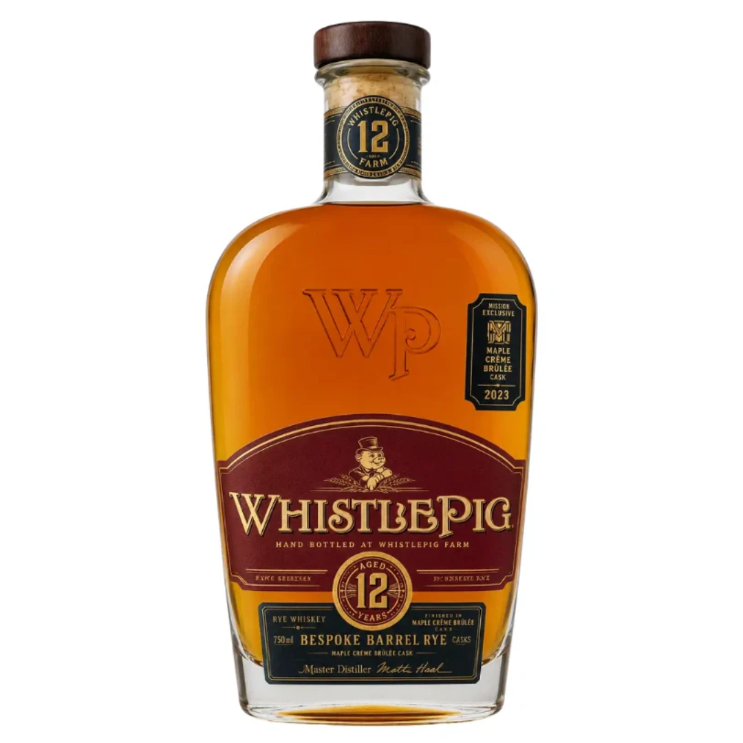 WhistlePig 12 Year Bespoke Barrel Rye Whiskey Maple Crème Brûlée Cask 750mL