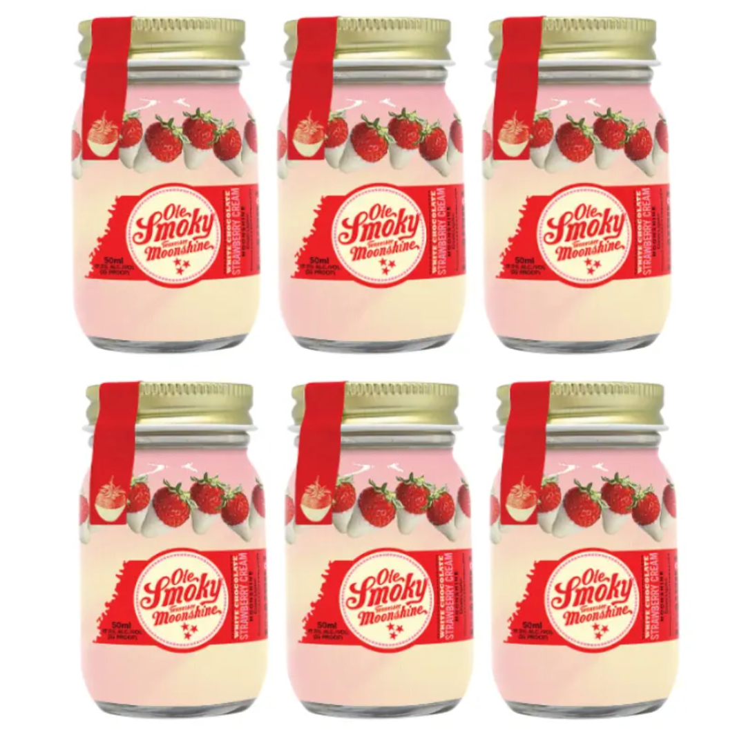 Ole Smoky White Chocolate Strawberry Cream Moonshine Minis 6 x 50mL