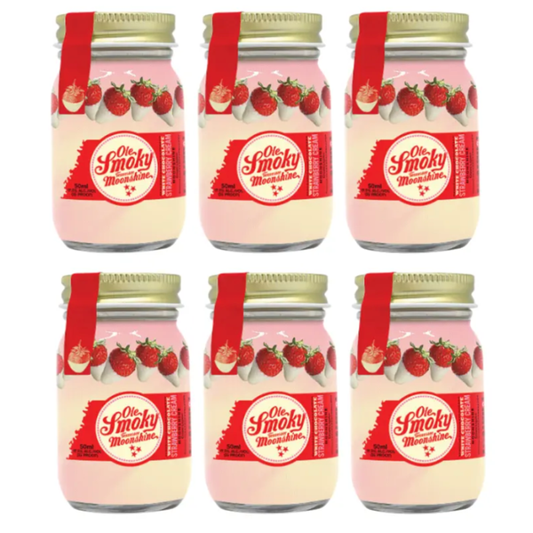 Ole Smoky White Chocolate Strawberry Cream Moonshine Minis 6 x 50mL