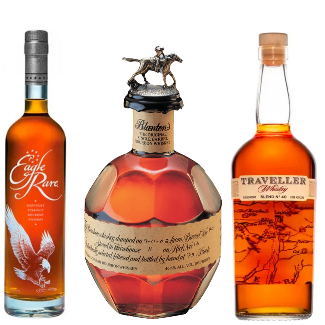 Eagle Rare, Blanton's, Traveller Blend No. 40 Whiskey Bundle
