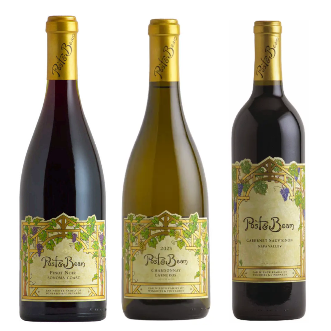 Post & Beam Pinot Noir, Chardonnay, & Cabernet Sauvignon Value Bundle 750mL