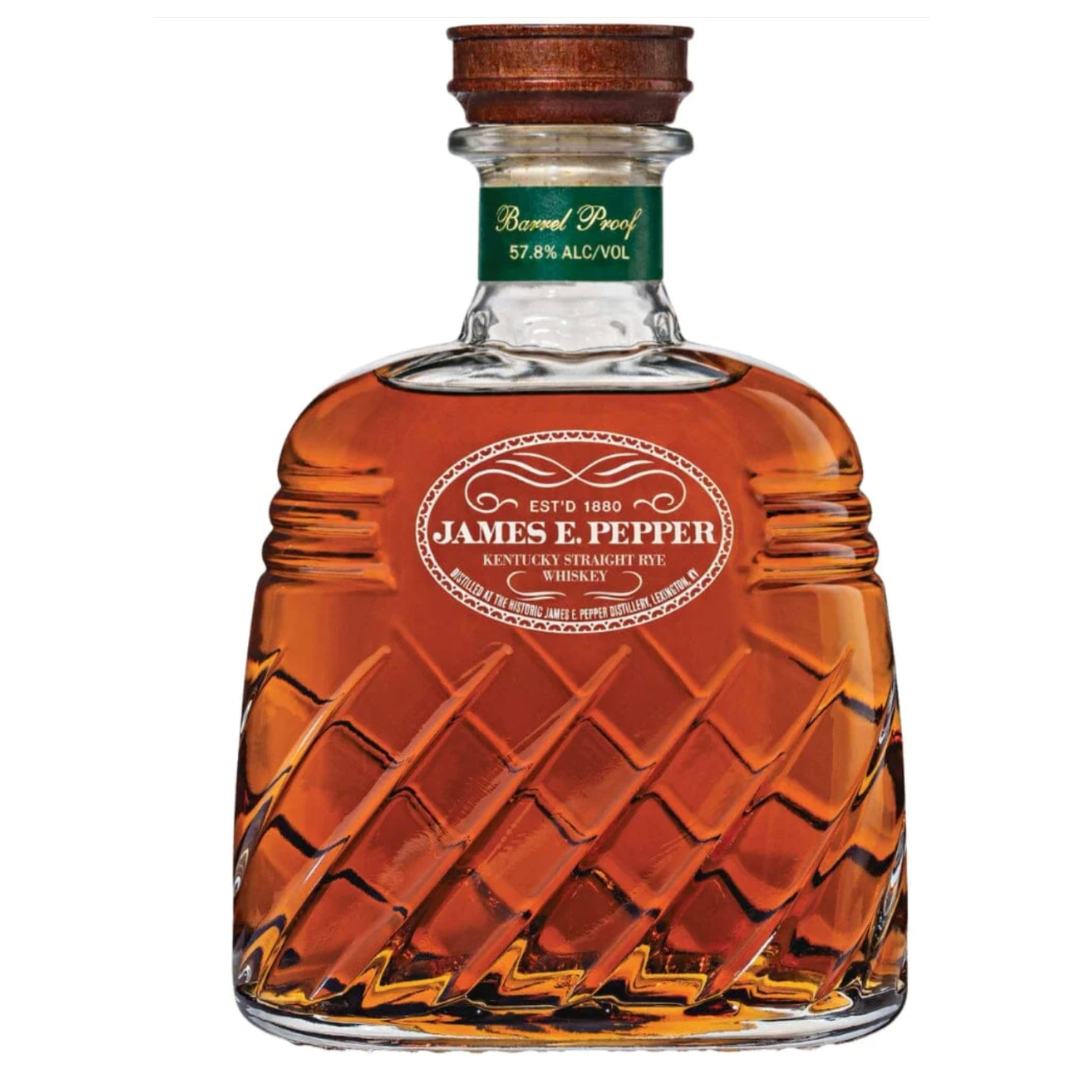 James E. Pepper Decanter Barrel Proof Rye 750mL