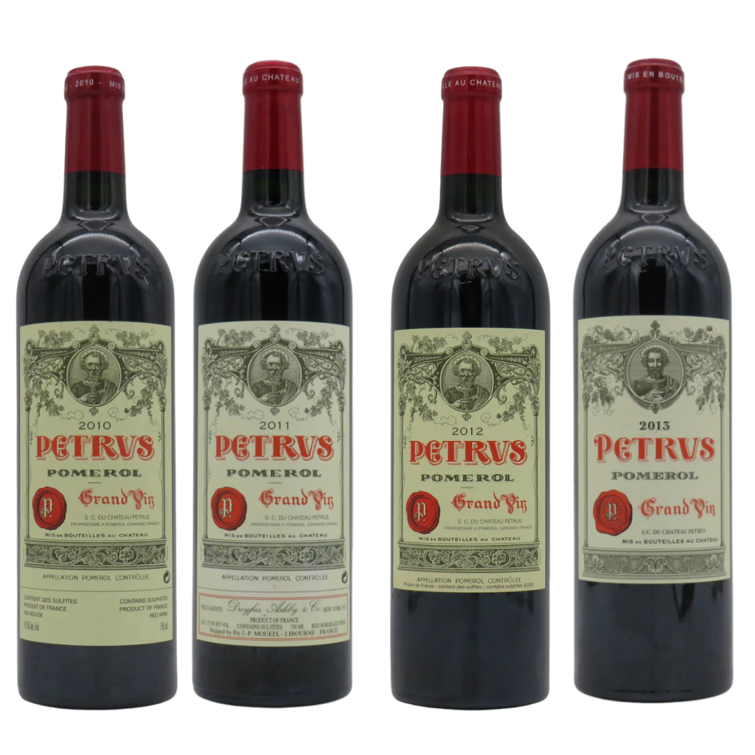 Chateau Petrus 2010, 2011, 2012, & 2013 Burgundy Red Blend Wine Value Bundle 750 mL