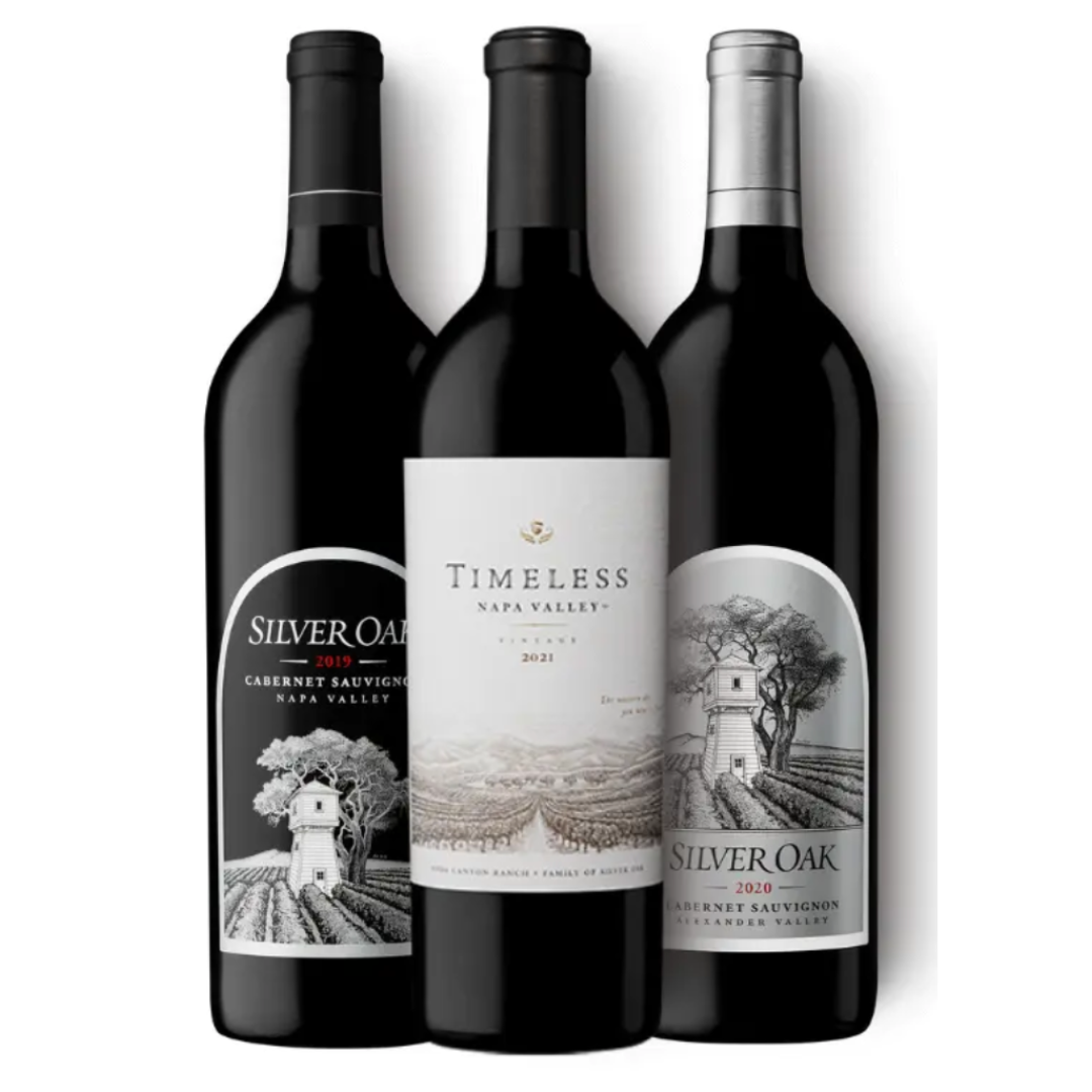 Silver Oak Napa & Alexander Valley Cabernet & Timeless Napa Valley Red Bundle 750mL