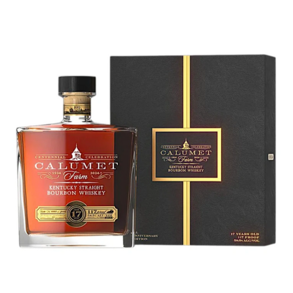 Calumet Farm 17 Year Bourbon Glass Decanter 100th Anniversary Release 750mL