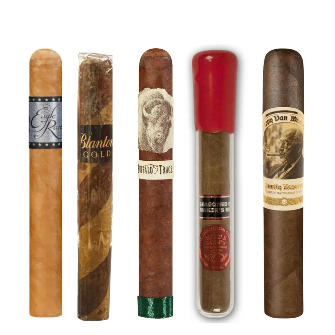 Eagle Rare, Blanton Gold, Pappy Van Winkle, Maker's Mark, & Buffalo Trace Cigar Value Bundle