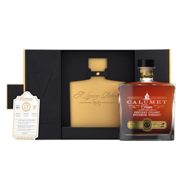 Calumet Farm 17 Year Bourbon Glass Decanter 100th Anniversary Release 750mL