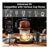 Whiskey Smoker Kit & Torch, 6 Wood Chips, 2 Glasses, 2 Ice Ball Molds (NO Butane)