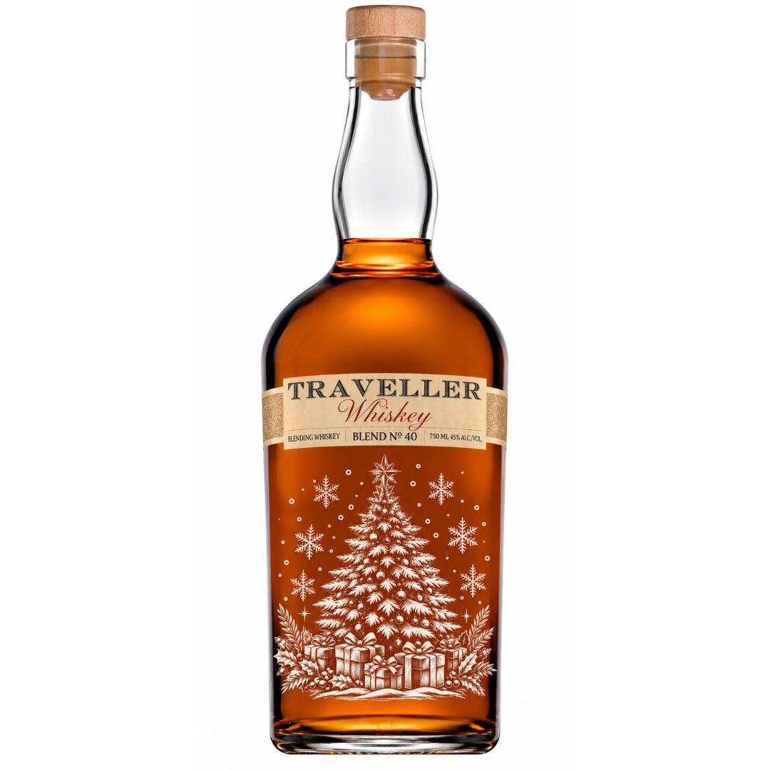 Engraved Christmas Traveller Whiskey 750 mL