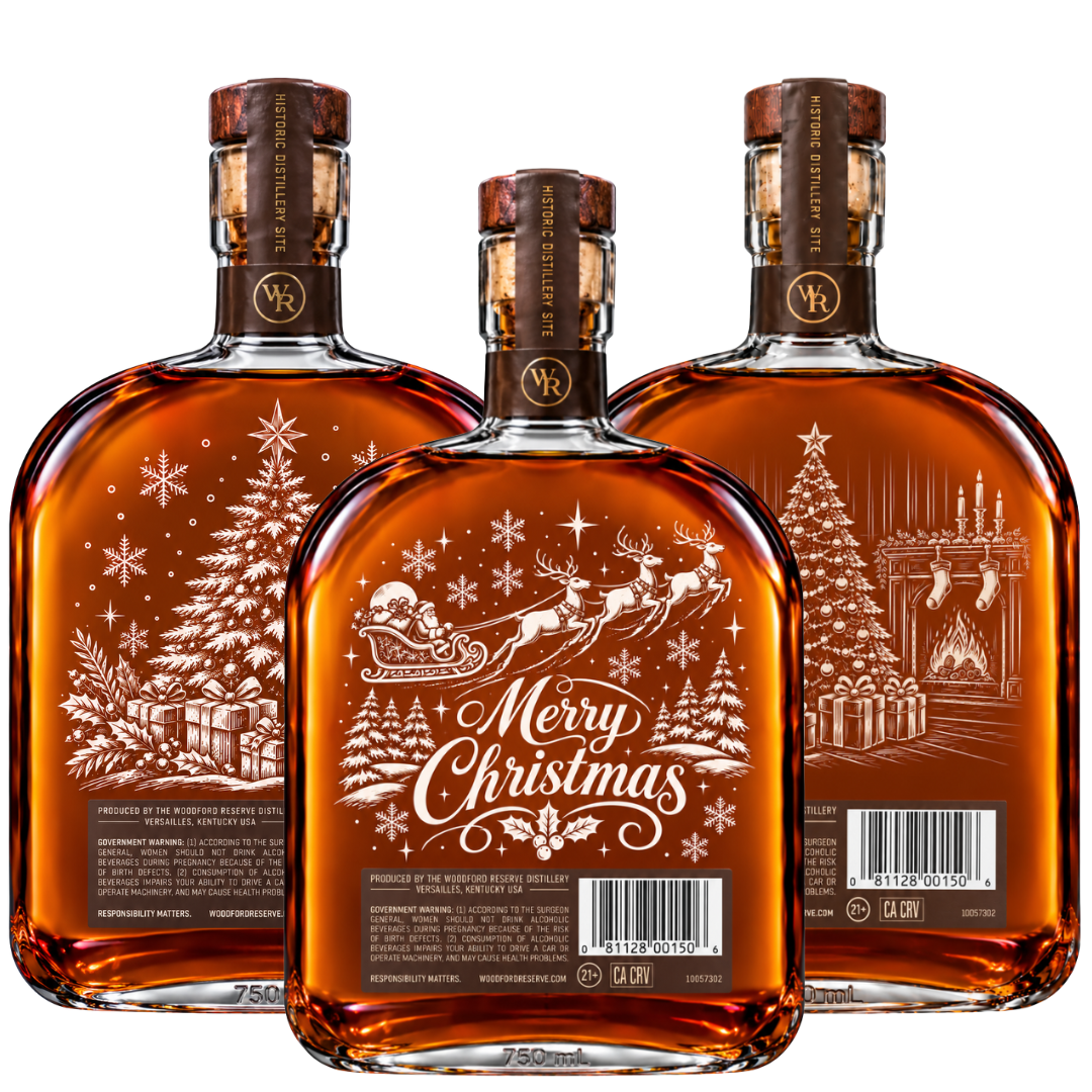 Engraved Christmas Woodford Reserve Bourbon 750 mL