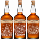 Engraved Christmas Traveller Whiskey 750 mL