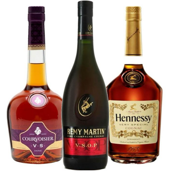 Courvoisier, Remy Martin, & Hennessy Cognac Value Bundle