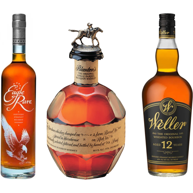 Eagle Rare, Blanton's Single Barrel, and Weller 12 Bundle 750mL