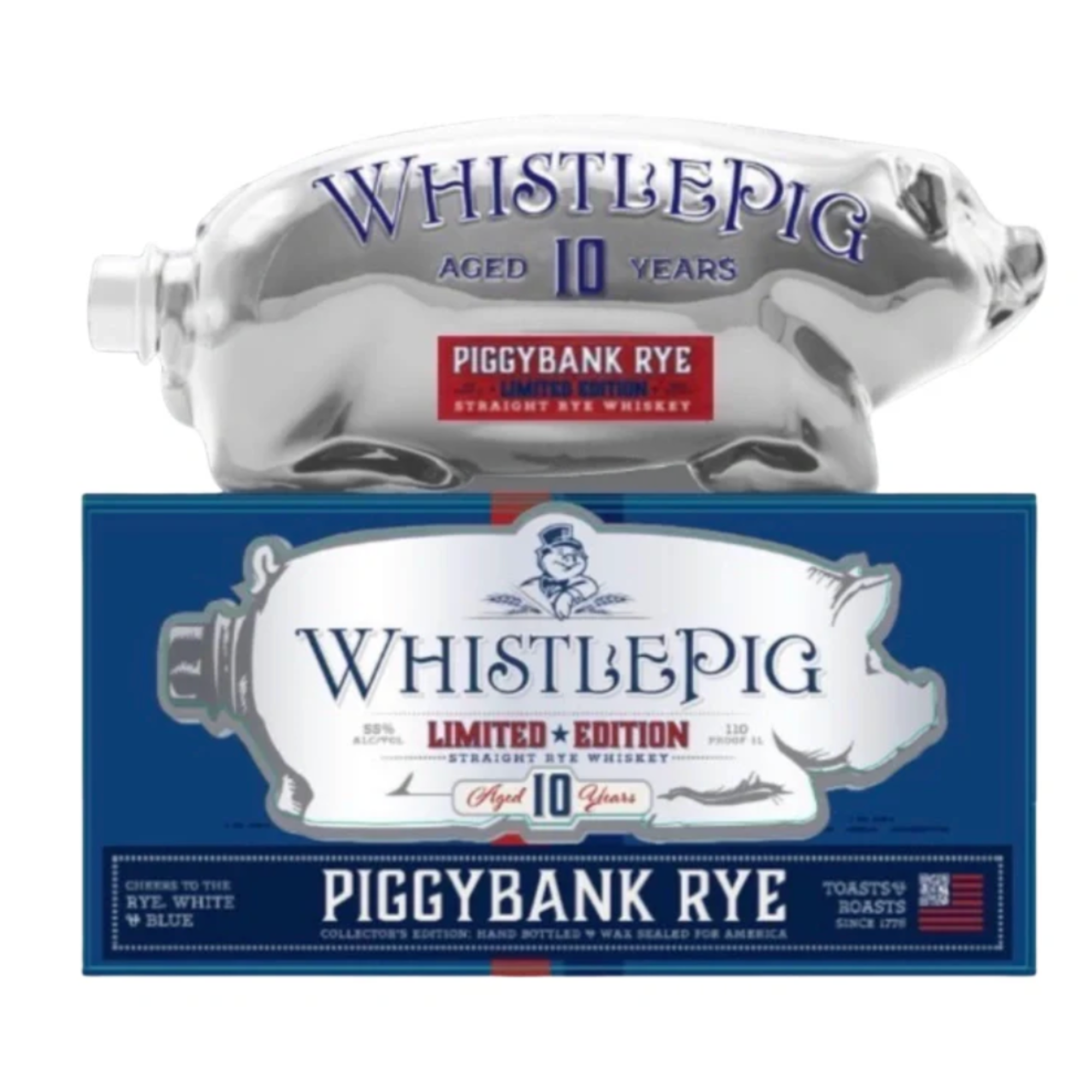 WhistlePig 10 Year Piggybank Rye, White, and Blue Limited Edition 1L
