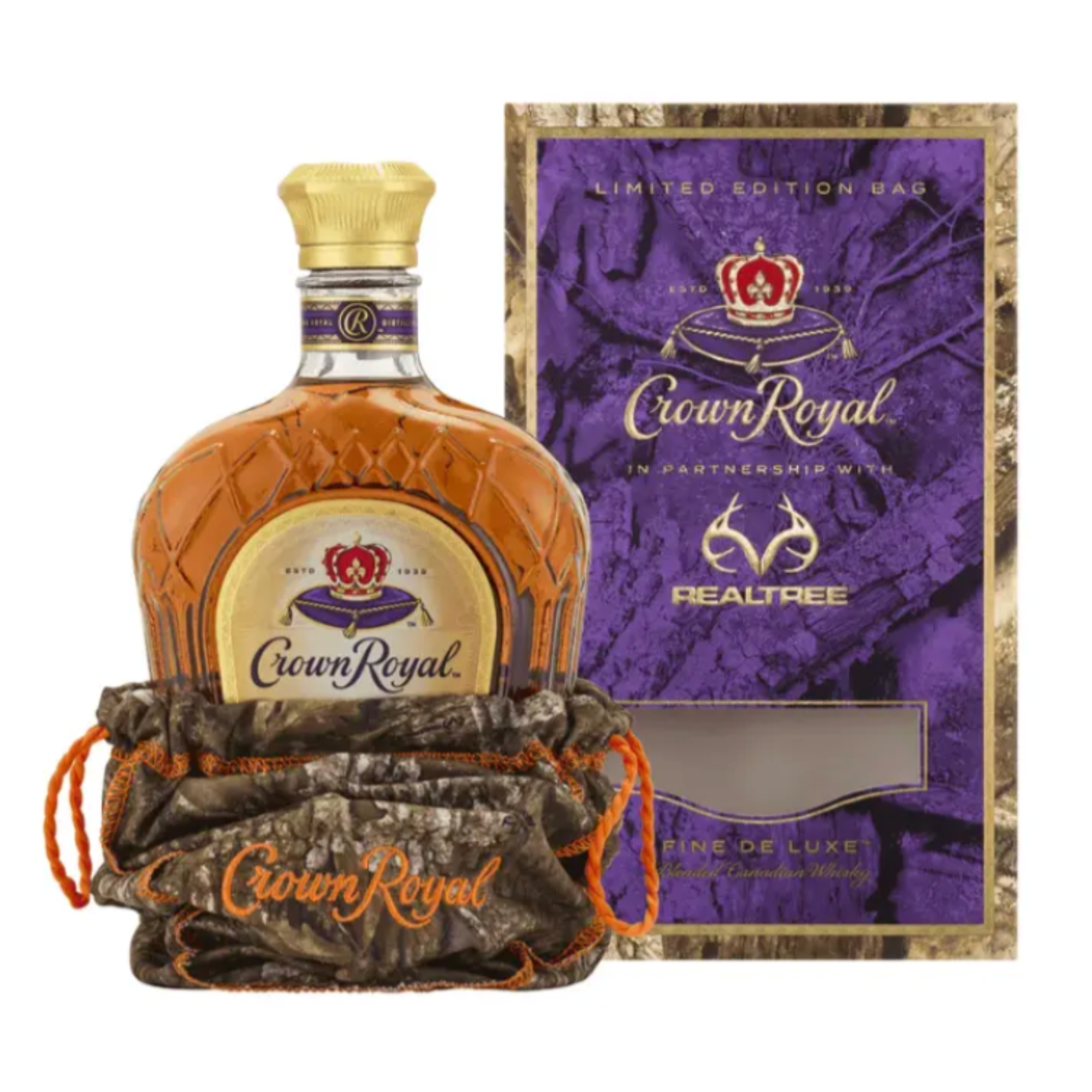 Crown Royal x REALTREE Fine De Luxe Limited Edition Camo Bag 750mL