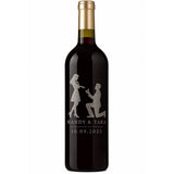 Custom "On One Knee" Engraved Wine Bottle 750 mL