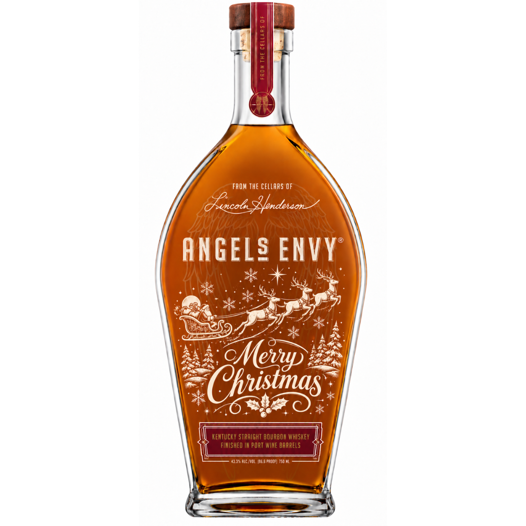 Engraved Christmas Angel's Envy Bourbon 750 mL