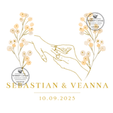 Custom "Ring & Flowers" Engraved Wine Bottle 750 mL