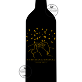 Custom "Gold Engagement" Engraved Wine Bottle 750 mL
