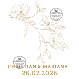Custom "Gold Flowers" Engraved Wine Bottle 750 mL