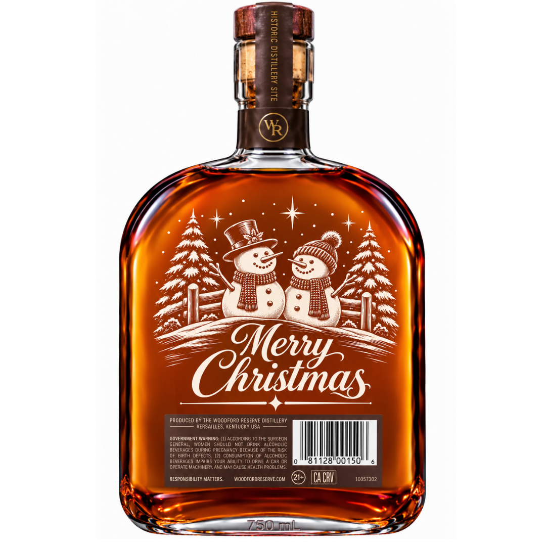 Engraved Christmas Woodford Reserve Bourbon 750 mL
