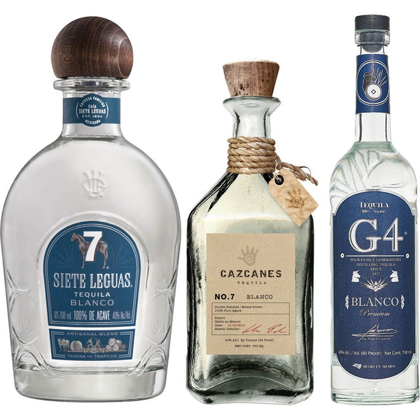 Siete Leguas, Cazcanes No. 7, & G4 Blanco Tequila Value Bundle