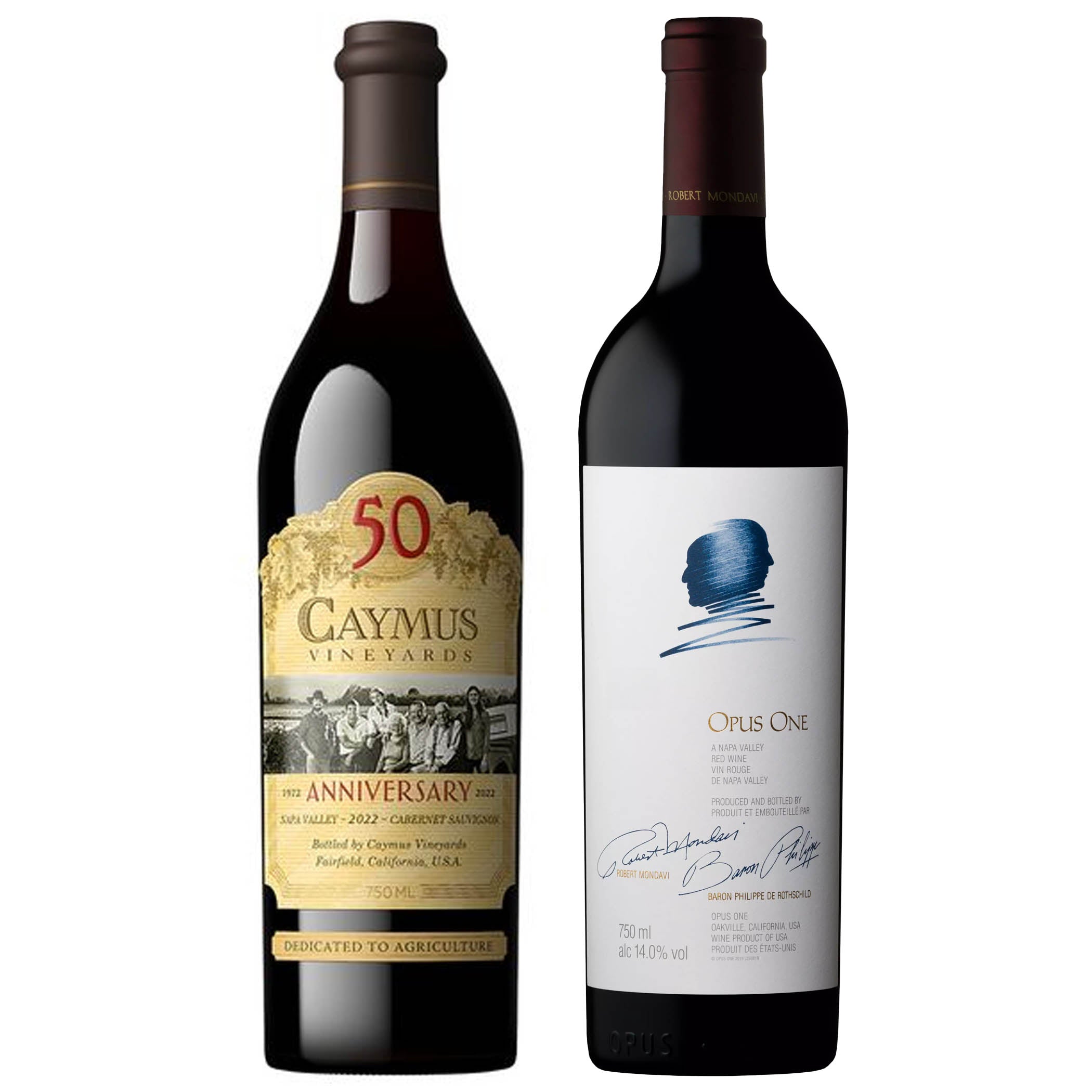 Caymus Cabernet & Opus One Red Wine Value Bundle 750 mL