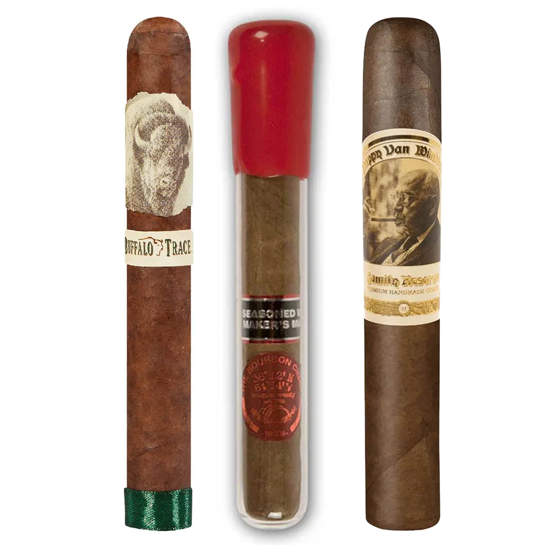 Pappy Van Winkle, Maker's Mark, & Buffalo Trace Cigar Value Bundle