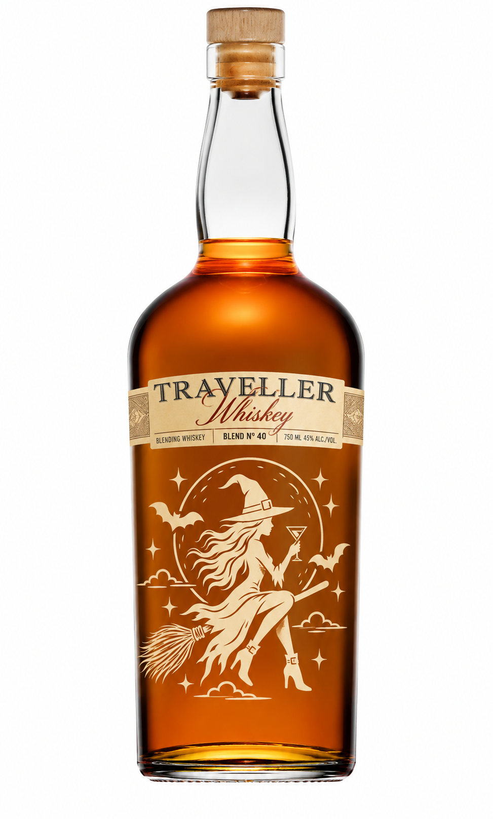 Engraved Halloween Traveller Whiskey 750 mL