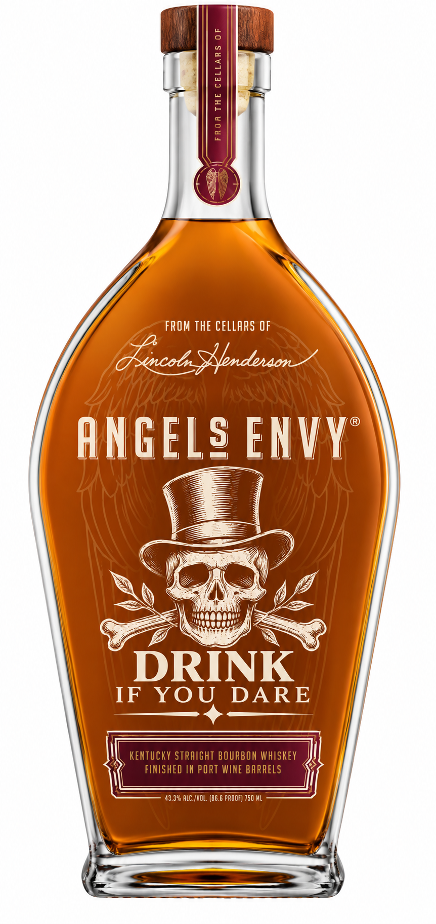 Engraved Halloween Angel's Envy Bourbon Whiskey 750 mL