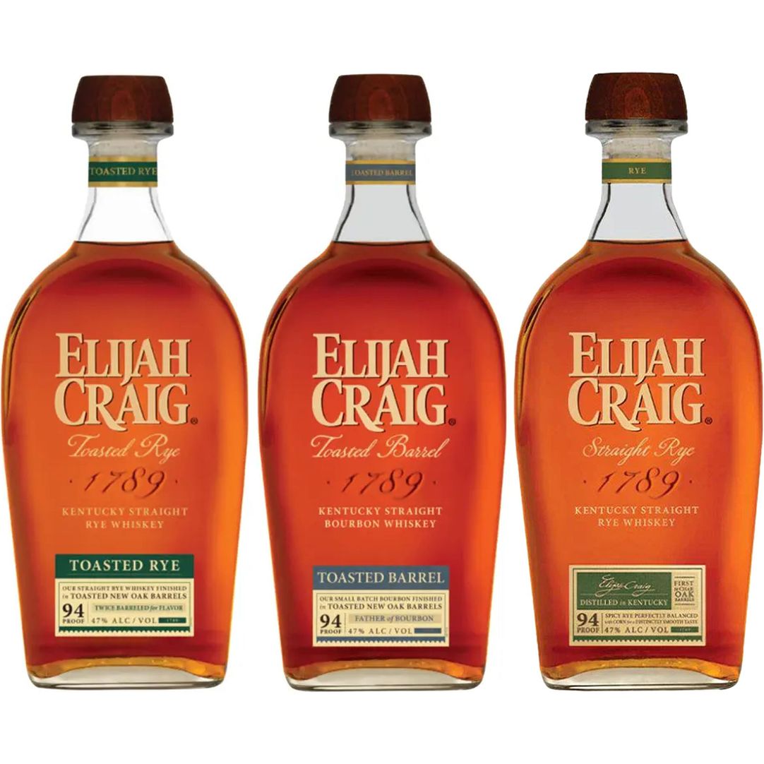 Elijah Craig Toasted Rye, Toasted Barrel, & Rye Value Bundle 750 mL