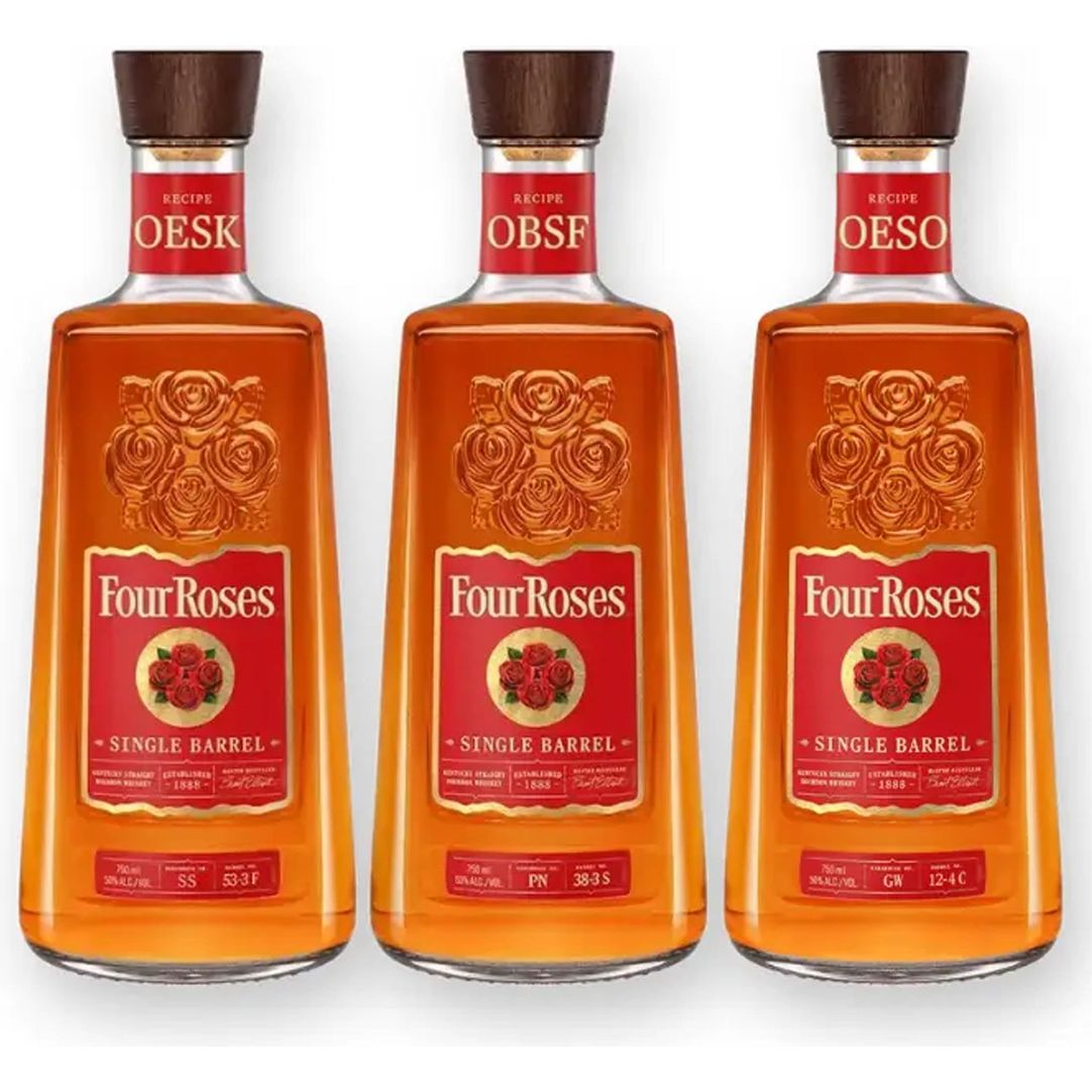 Four Roses OESK, OBSF, & OESO Single Barrel Bourbon Value Bundle 750 mL