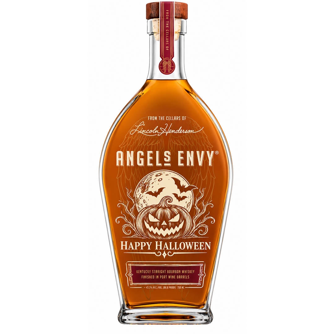 Engraved Halloween Angel's Envy Bourbon Whiskey 750 mL