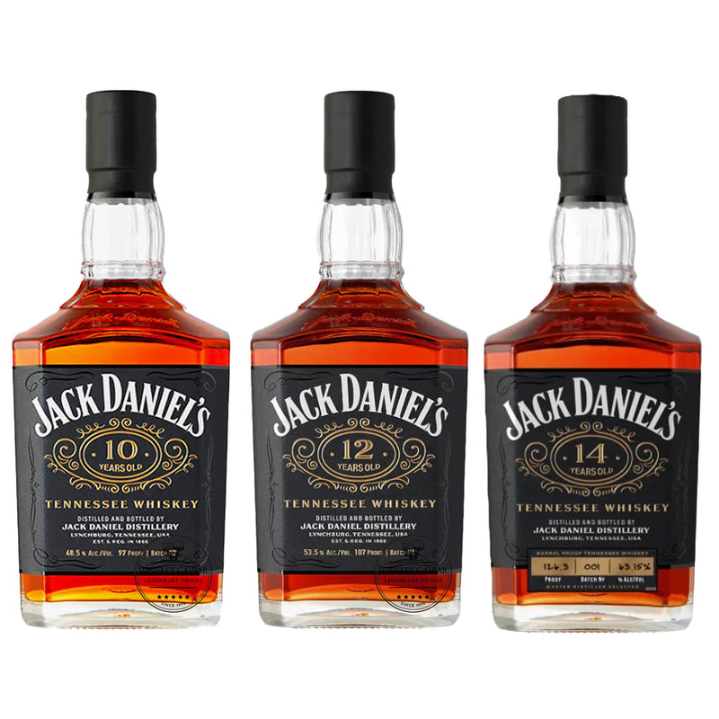 Jack Daniel's 10, 12, & 14 Year Value Bundle 700 mL